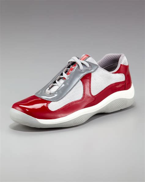 prada sneakers red|red prada sneakers for men.